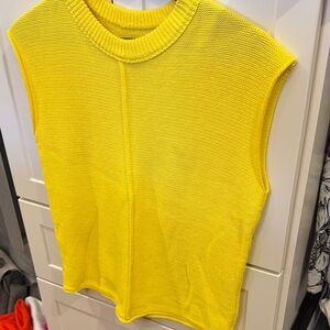 Bright Yellow Sleeveless Knit Top